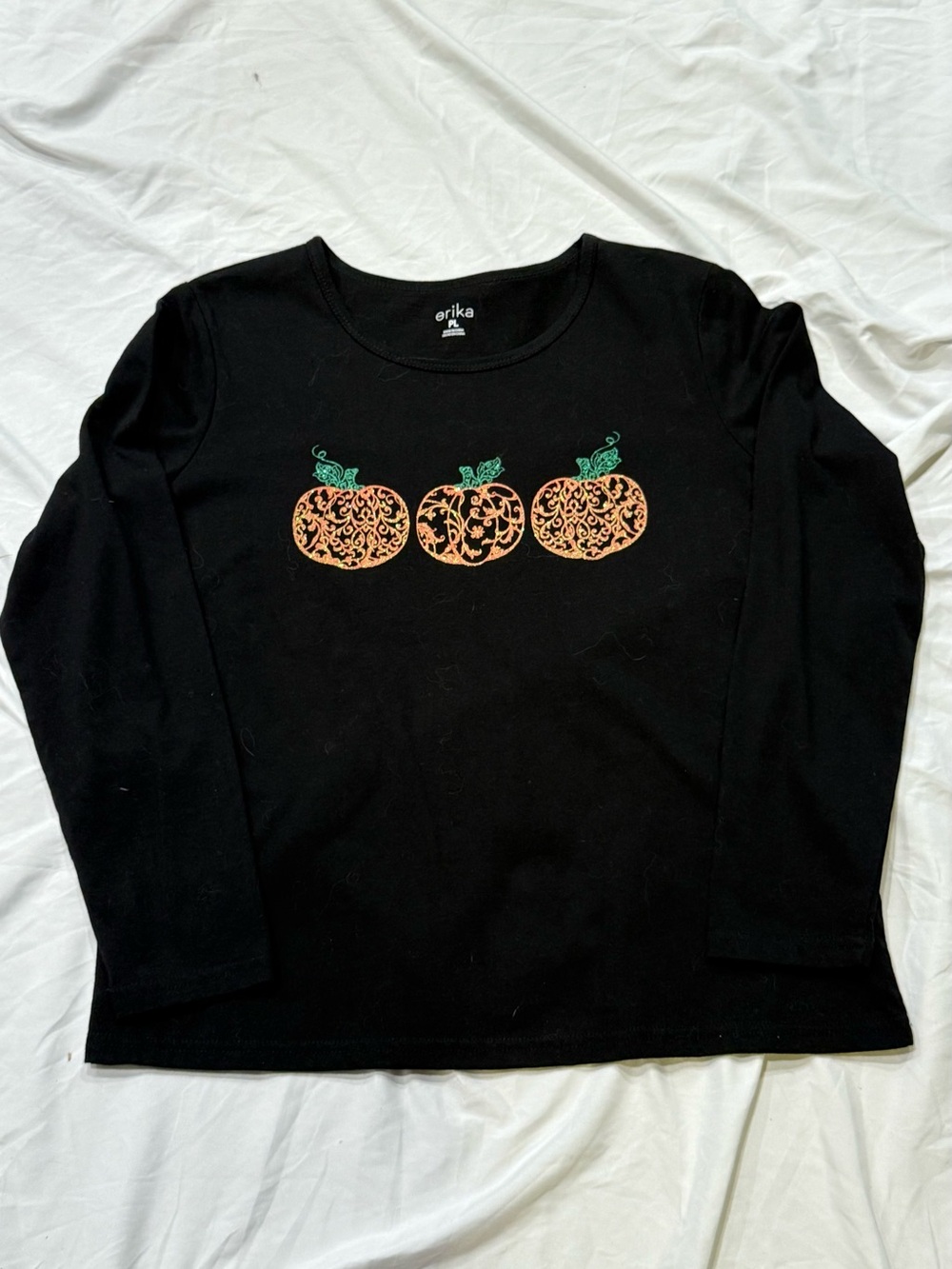 Ladies pumpkin long sleeve shirt